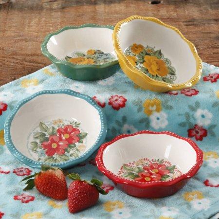 The Pioneer Woman Vintage Floral Mini Pie Plate Set, Set of 4