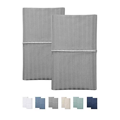 FEATHER & STITCH NEW YORK 500 Thread Count (Grey, King Pillowcases)