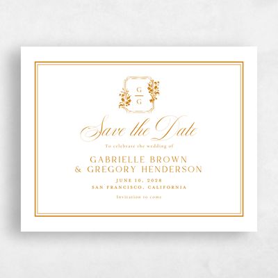 Nutmeg, Orange Wedding Save the Date - Emelina Landscape
