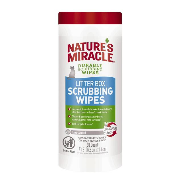 Nature's Miracle Unscented Litter Box Cleaner Scrubbing Wipes - 30ct