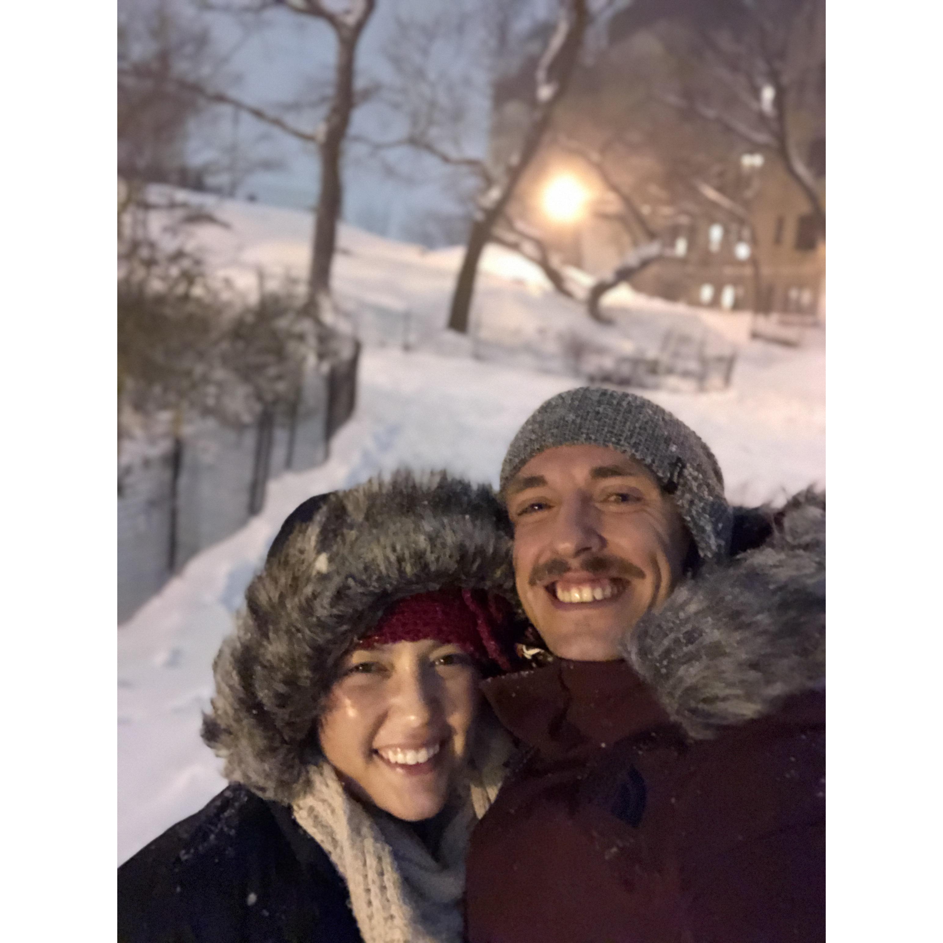 Our last snow, living in New York City!