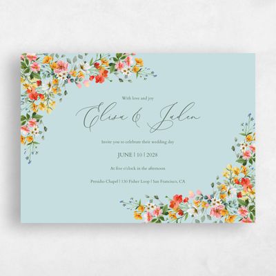 Iceberg, Blue Wedding Invitation - Pourpier Landscape