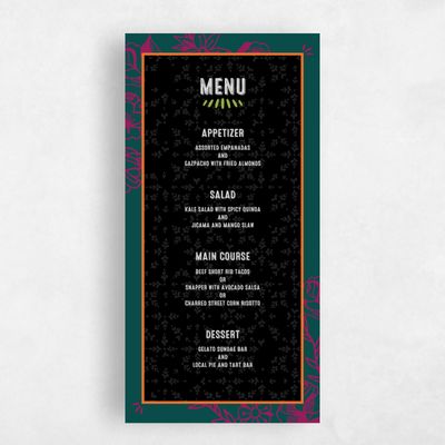 Black Destination Wedding Menu - Rios