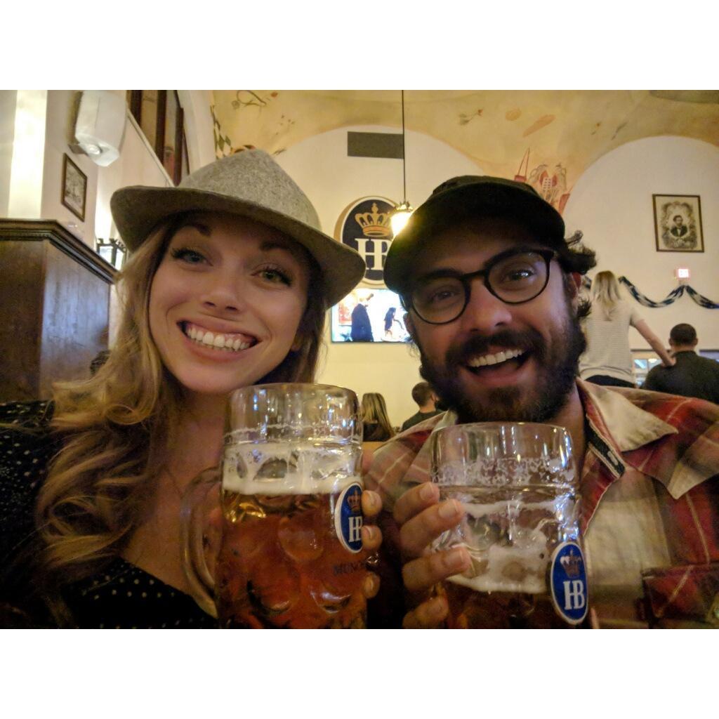 We love making friends over huge steins of German beer at the Hoffbrauhaus in Vegas, and one day OKTOBERFEST in Germany!