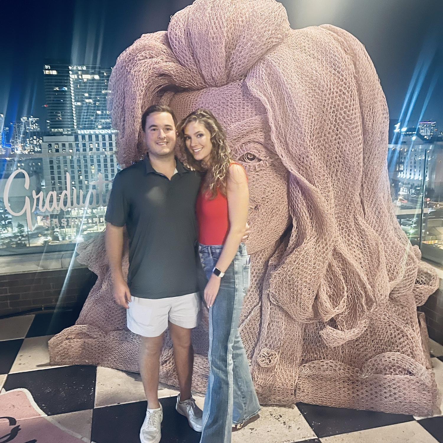 Hunter’s first time in Nashville. Best espresso martinis at Dolly’s bar, White Limozeen!