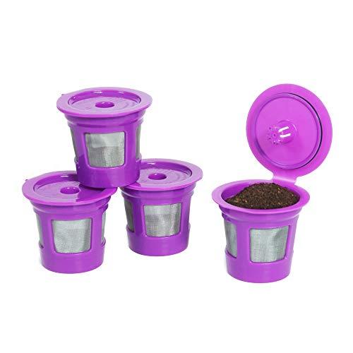 Perfect Pod Cafe-Save Reusable K-Cup Pod Coffee Filters | Refillable Pod Capsules with Built-In, Integrated Mesh Strainer, 4-Pack