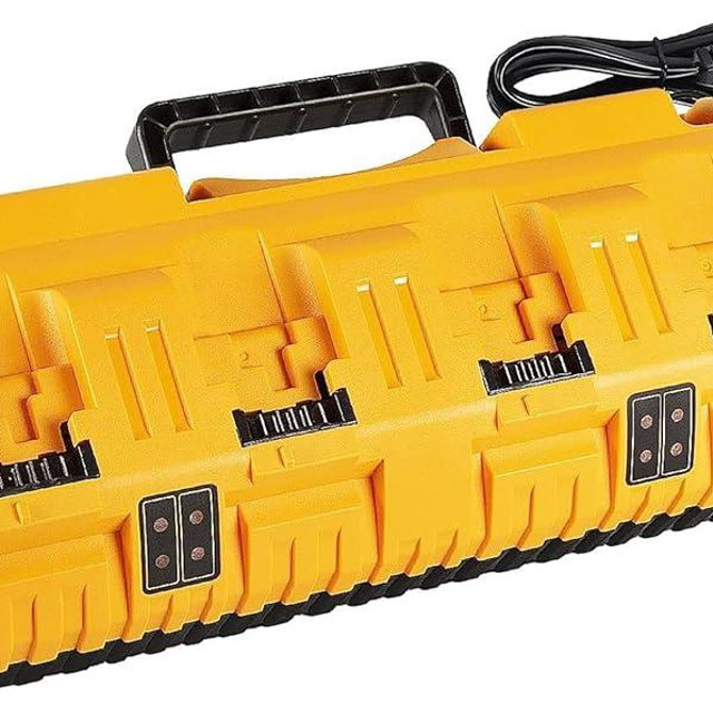 12/20V Max Battery Charger Replacement for Dewalt DCB104 Compatible with 12V 20V Max Lithium Battery DCB124 DCB205 DCB204 DCB606 Charger 4-Port Simultaneous Charging
