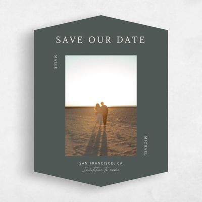 Green Diamond Wedding Save the Date - Keanu Portrait