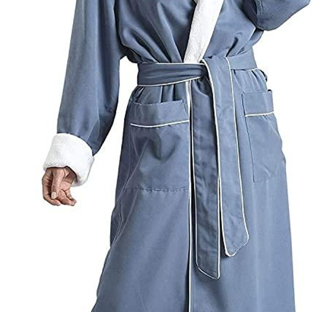 Plush Lined Microfiber Bath Robe for Women / Men (Unisex) Luxury Spa, Hotel Robe