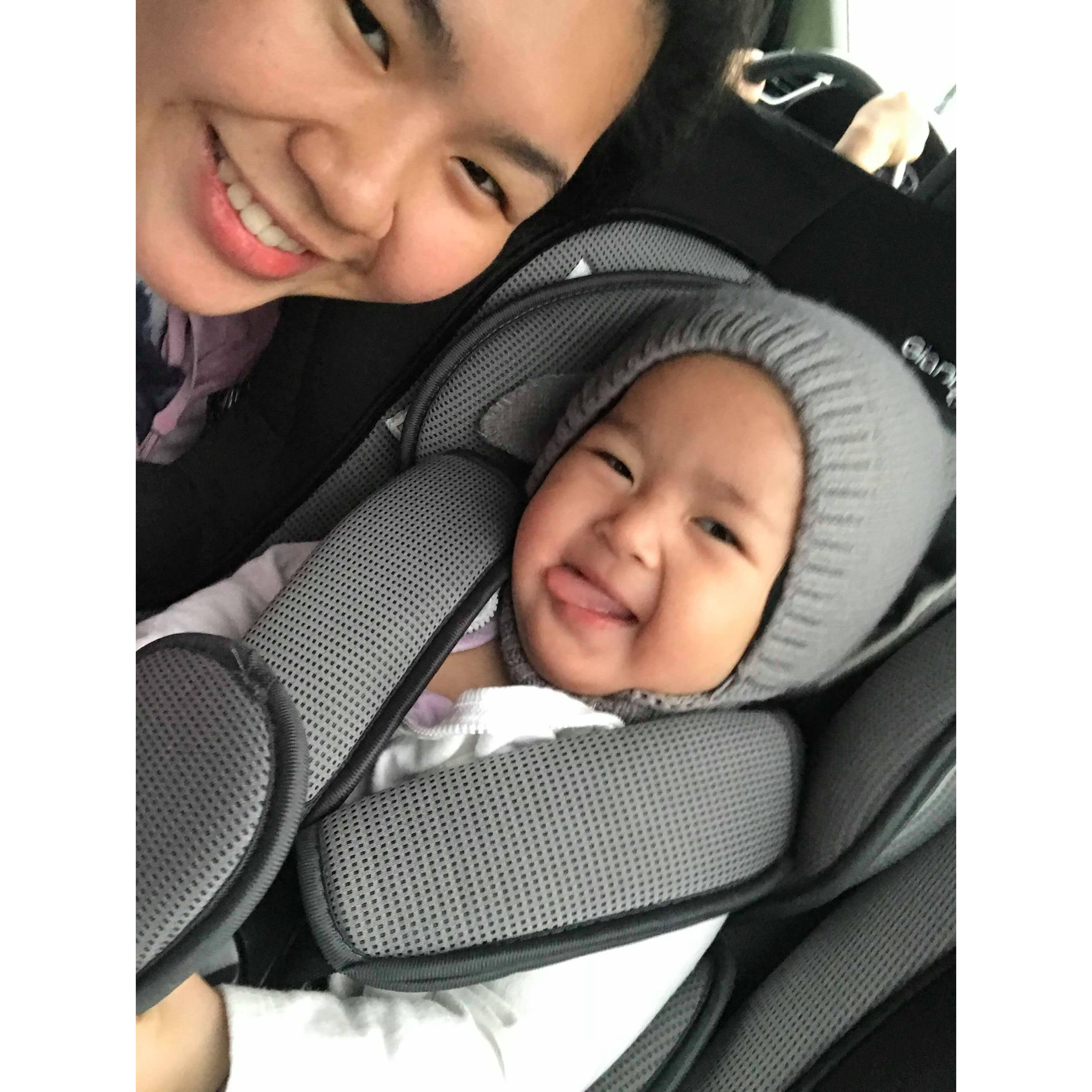 Being silly while on our trip to somewhere!