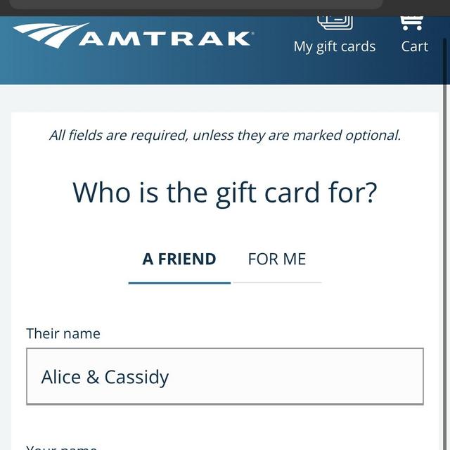 Amtrak Gift Card