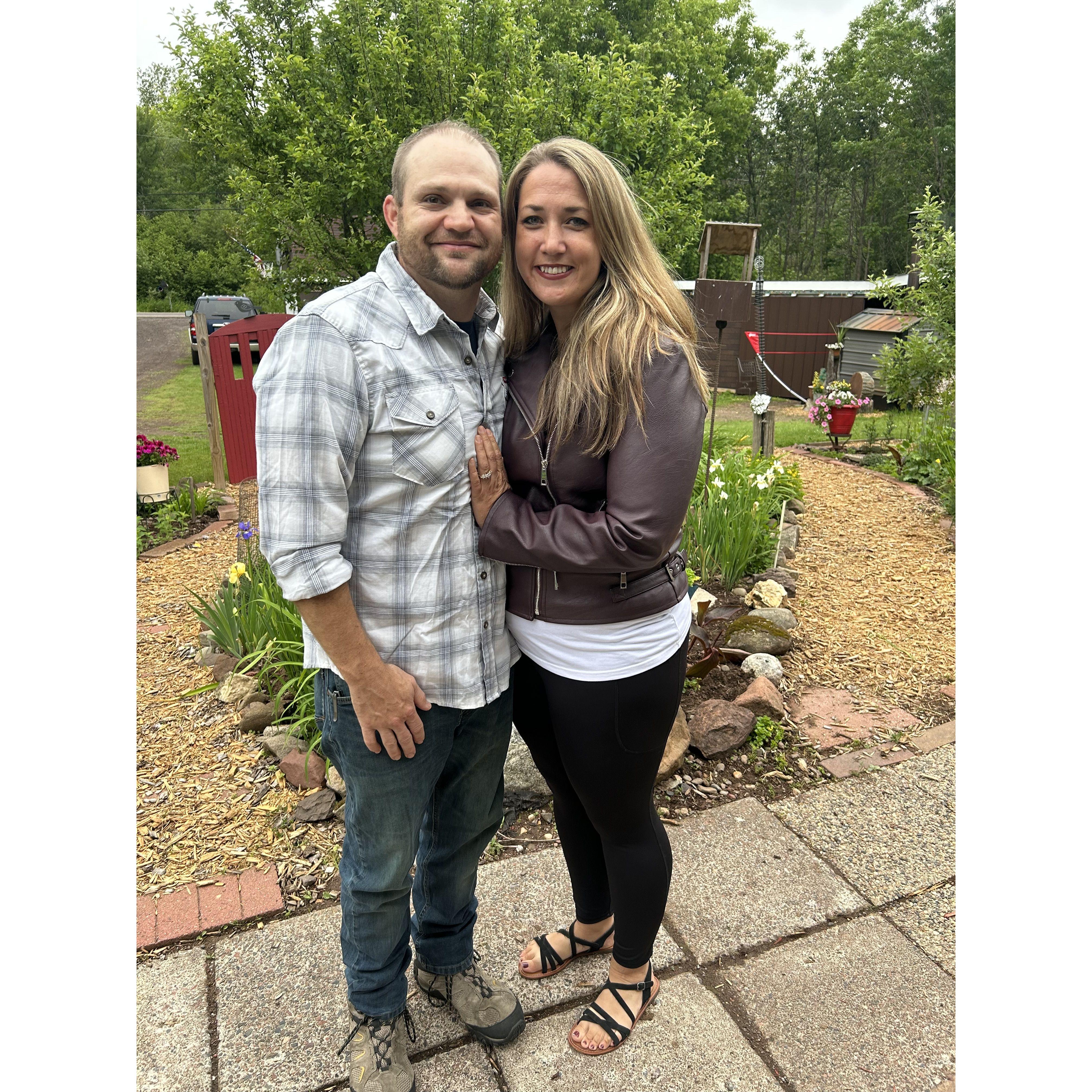 Heading to our engagement celebration dinner.