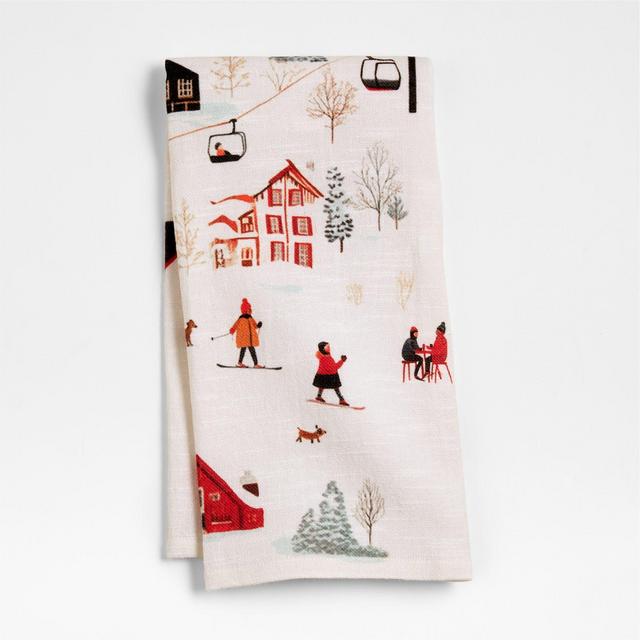 Ice Skating Scene Dish Towel