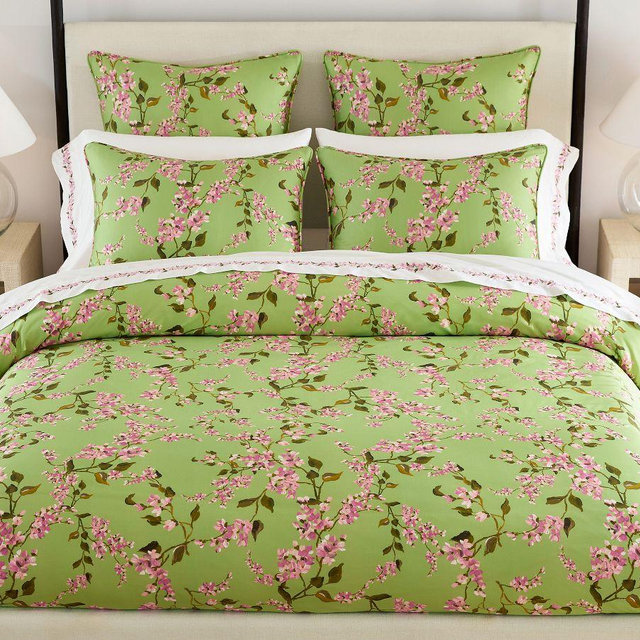 Monique Lhuillier Garden Trellis Reversible Duvet Cover, Green Multi, King/Cal. King