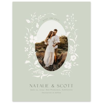 Grassy Sage, Green Wedding Digital Save the Date - Lynette Photo