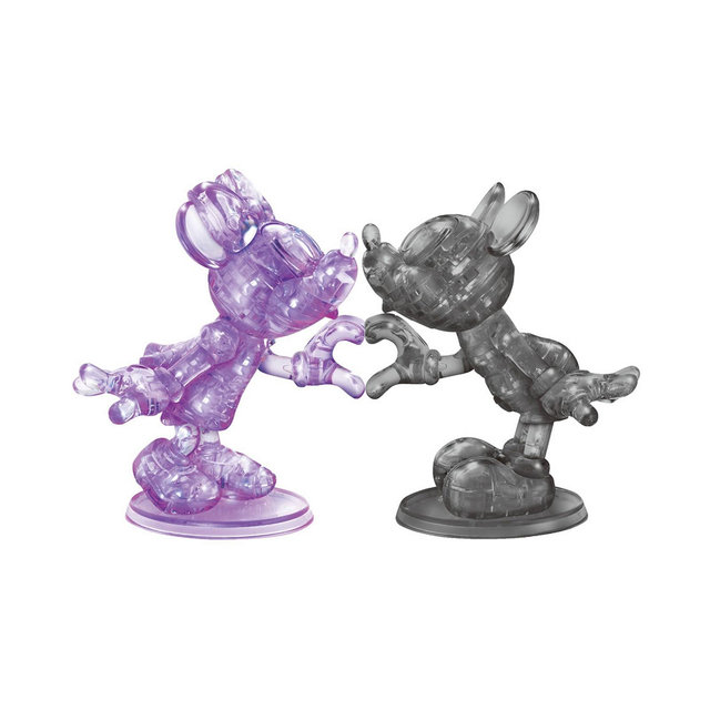 BePuzzled 3D Crystal Puzzle - Disney Minnie Mickey Black, Purple - 68 Piece