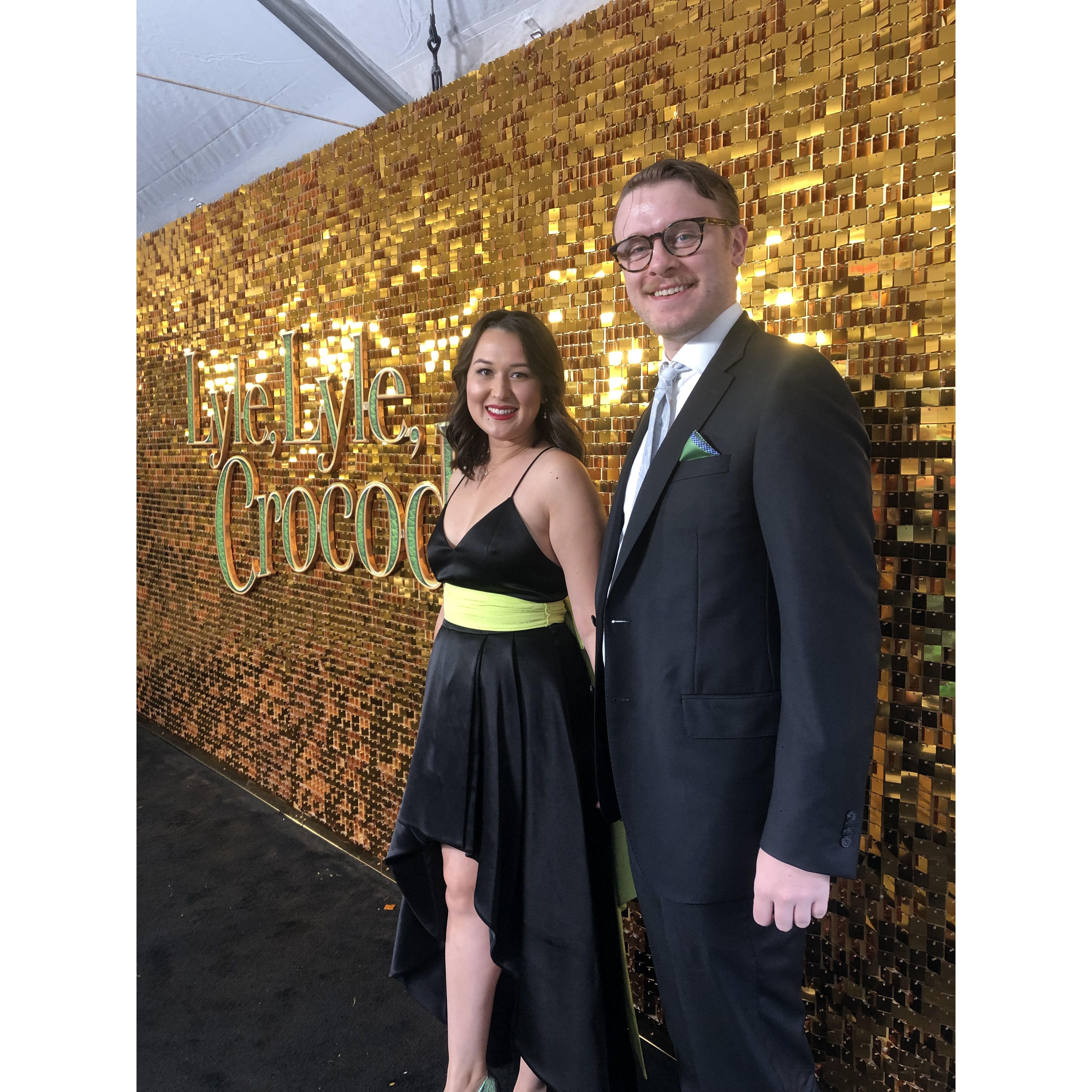 On the red carpet for the world premiere of the movie Lyle, Lyle Crocodile (which Emily wrote a song for!) in New York