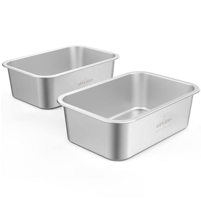 AIPERRO Stainless Steel Dog Bowls for Large Dogs, Large Capacity Metal Dog Water Bowl & Dog Food Bowls, Indoor and Outdoor Pet Bowl - Set of 2