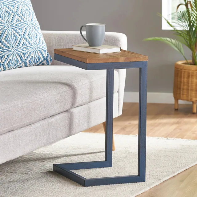Christopher Knight Home Cassie Indoor Fir Wood and Iron C Shaped Side Table