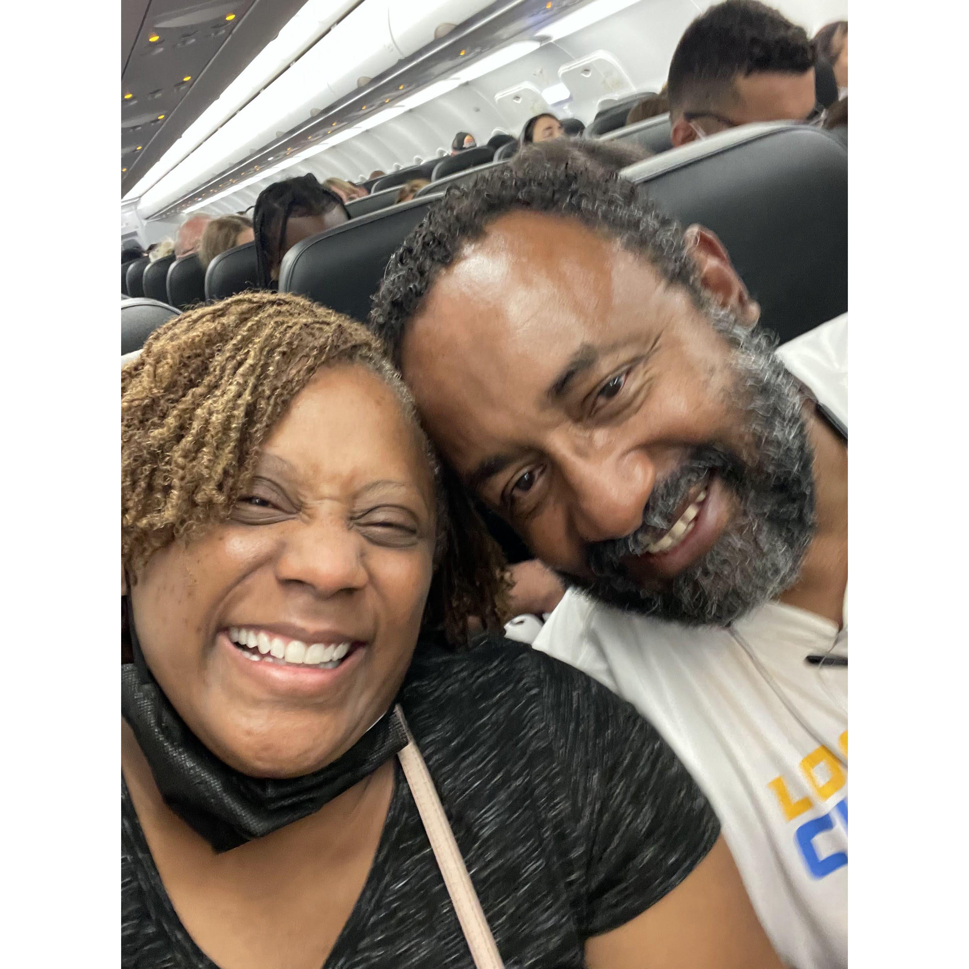 We faked a fight so no one would sit next to us on the plane...it worked!