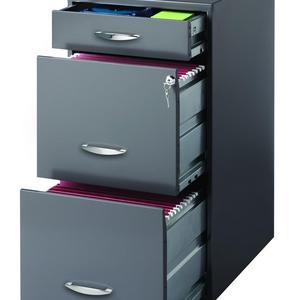 CommClad - Hirsh SOHO 3 Drawer File Cabinet in Charcoal