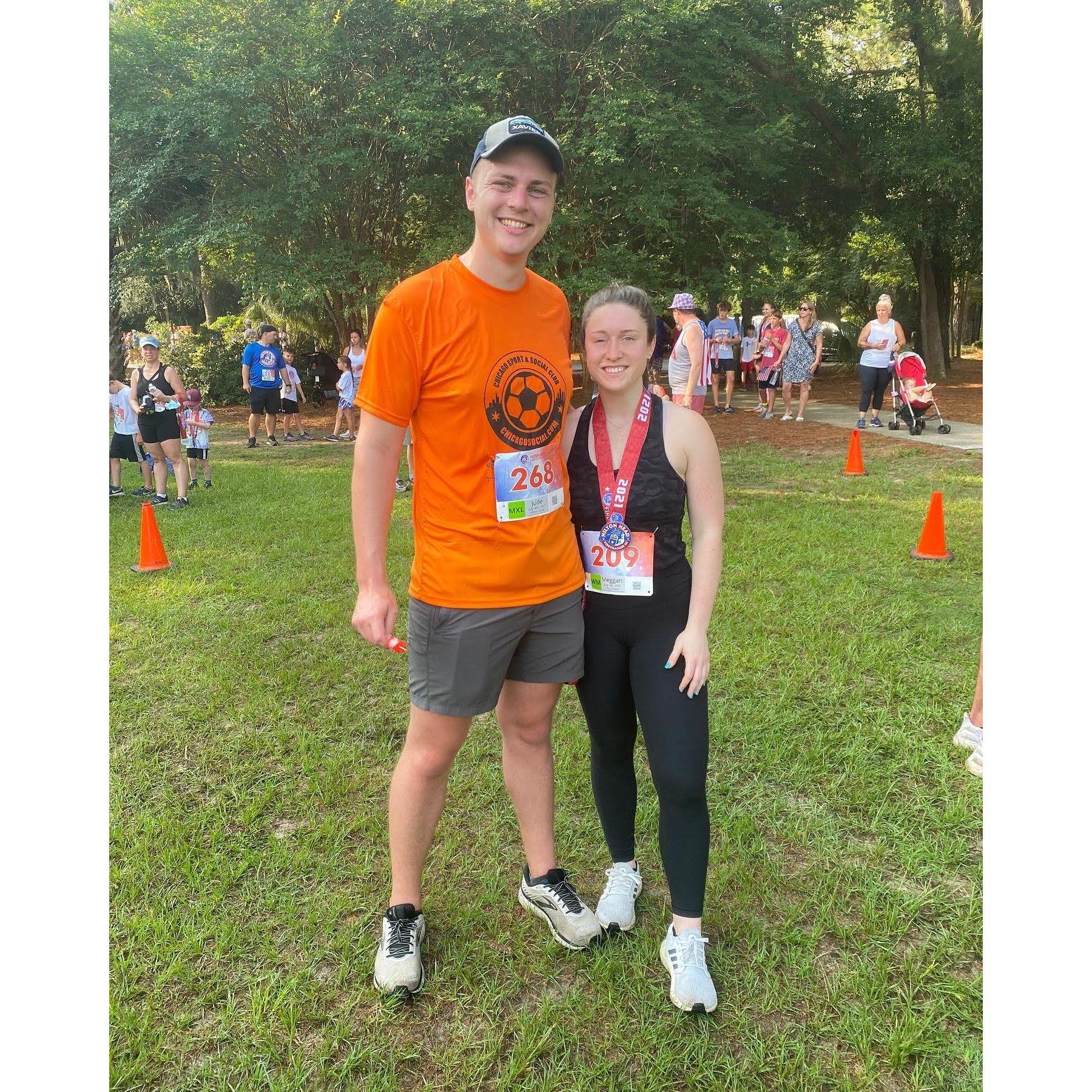 The Krauss family tradition of running a Fourth of July 5k in Hilton Head. Lets just say some corners may have been cut by Meggan...