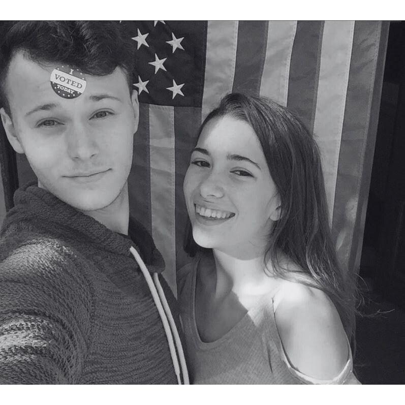 We were dating when we both became eligible to vote. Shay's career is also in politics/government. We have always gone to vote together, and kept every "I Voted" sticker.