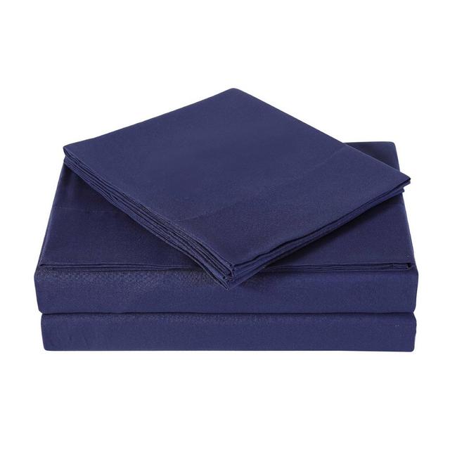 King Everyday Microfiber Solid Sheet Set Navy - Truly Soft