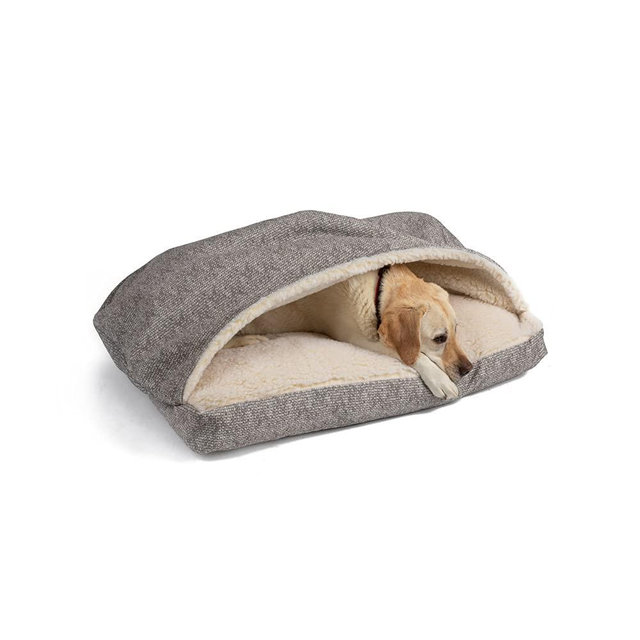Snoozer Pet Products Luxury Rectangle Cozy Cave Dog Bed with Microsuede, Showdog Collection, Large, Merlin Linen