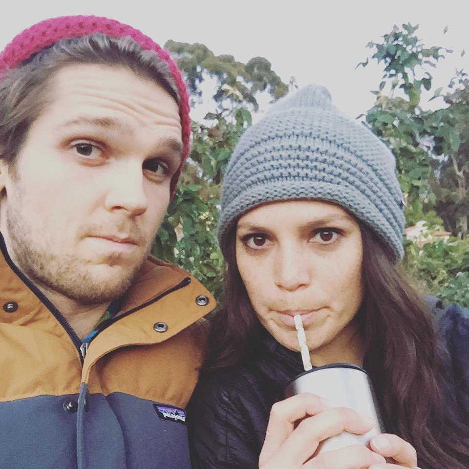 Strolling through the Santa Barbara Rose Garden with cocktails, of course. Winter 2016.