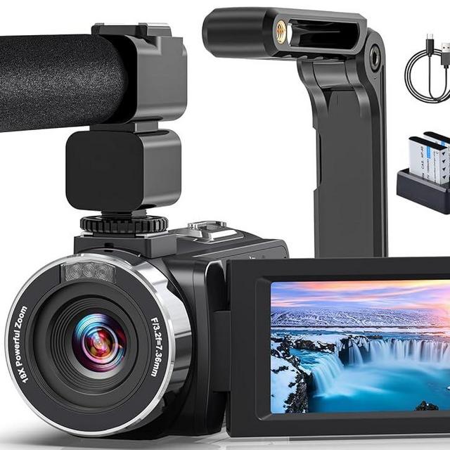 8K Video Camera Camcorder 64MP YouTube Vlogging Cameras IR Night Vision WiFi Webcam Camcorders with 18X Digital Zoom 3.0”Touch Screen Stabilizer, Mic, 64G SD Card, Remote Control and 2 Batteries