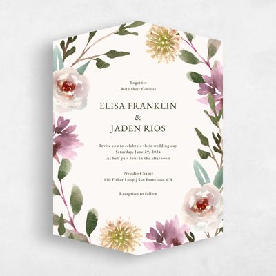 Beige Diamond Wedding Invitation - Windsong Portrait
