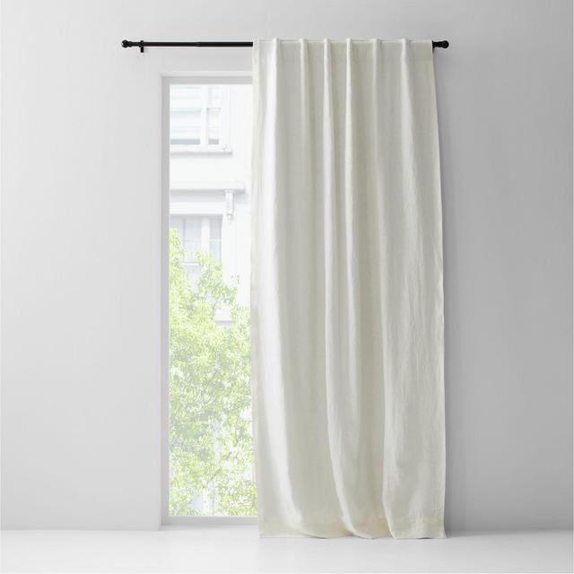 Ivory European Flax ®-Certified Linen Blackout Window Curtain Panel 52"x120"