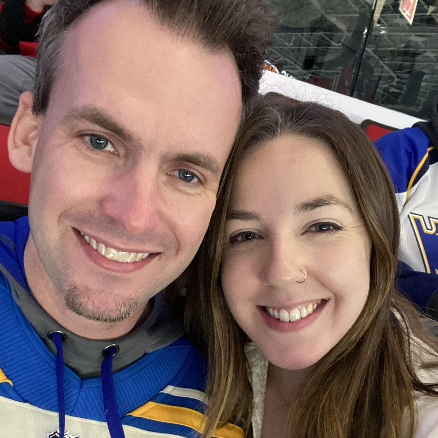 First hockey game together! Go Blues!