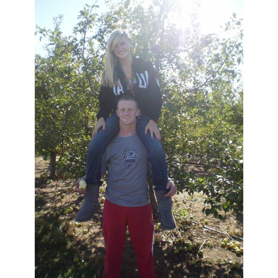 One of our first dates! To an apple orchard. Fall of 2011