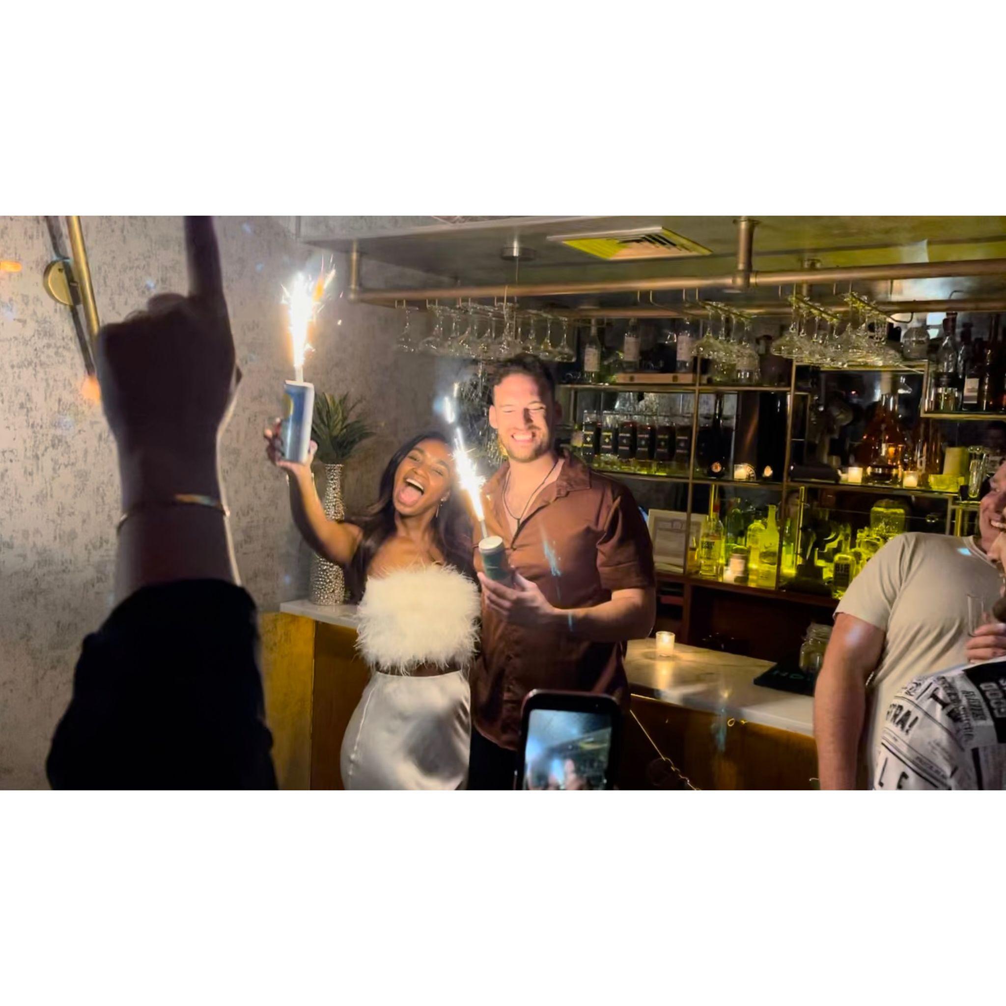 Our engagement party celebrating with family and friends in NY