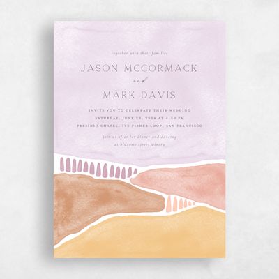 Lilac, Purple Wedding Invitation - Vallejo Portrait