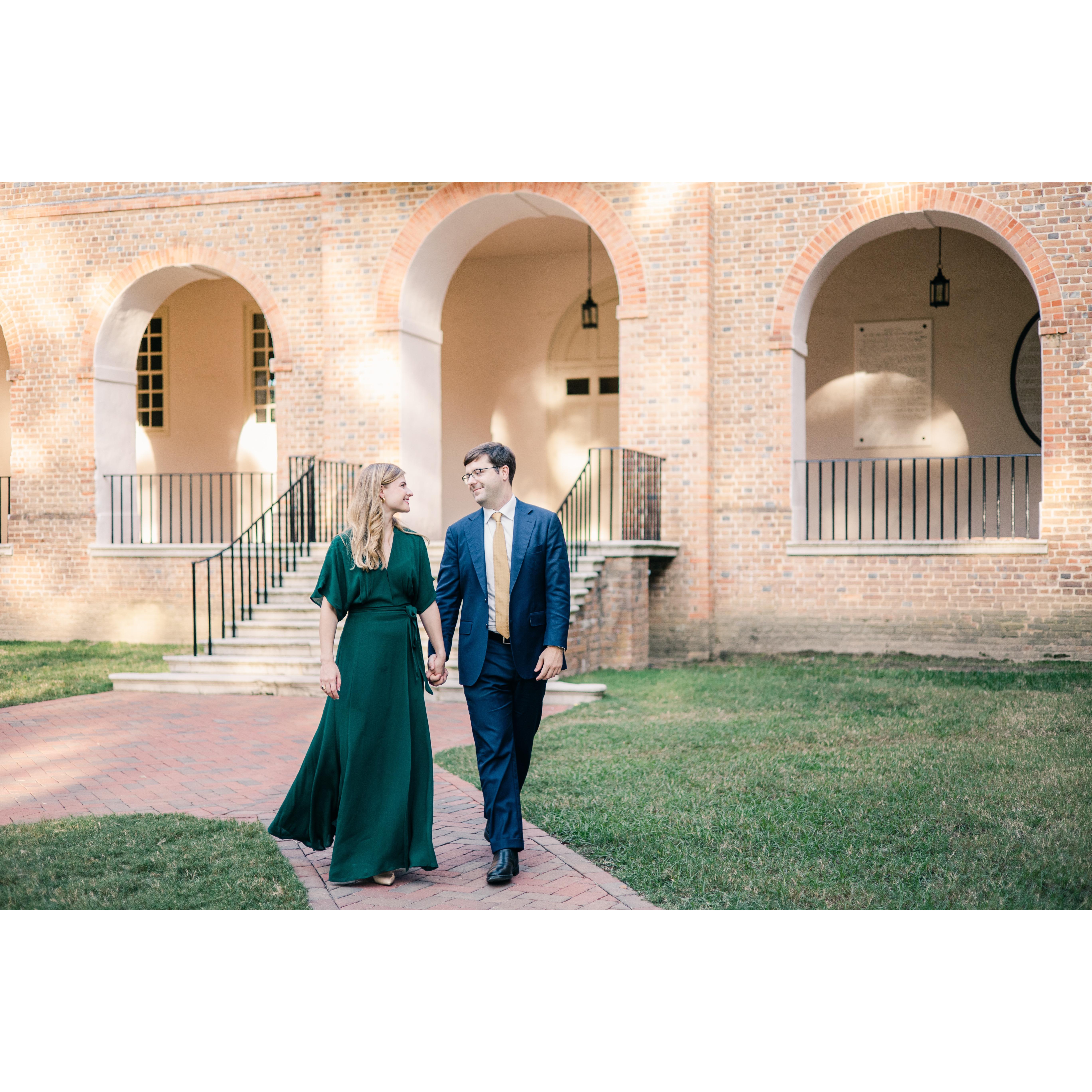 Engagement Photoshoot at the Wren Building at William & Mary - September 2021