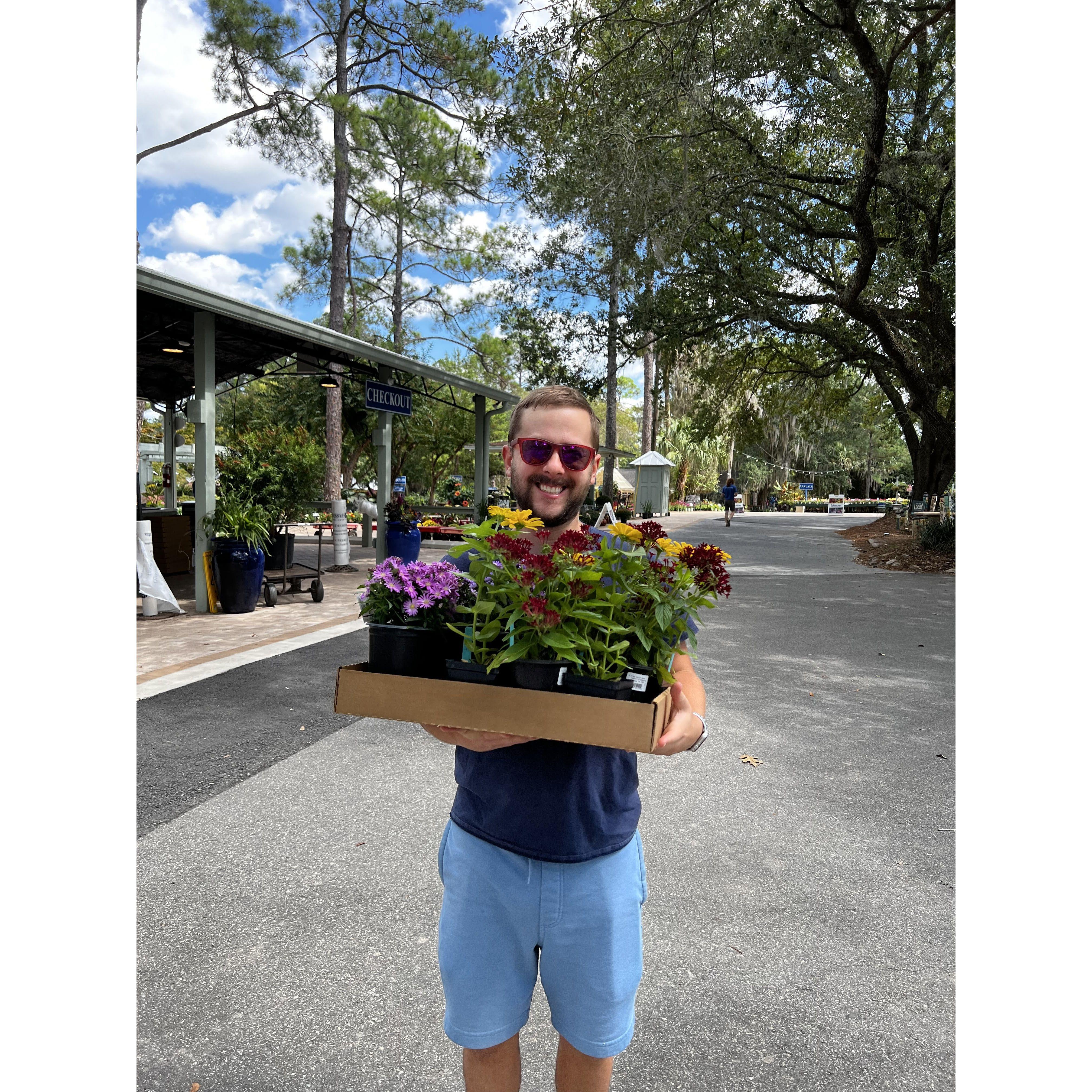 We've got super into gardening lately! We take a lot of trips to Tallahassee Nurseries