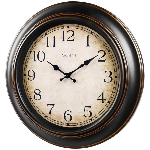 18 Inch Vintage Large Wall Clock for Living Room Decor,Battery Operated Silent Non-Ticking Retro Classic Clocks for Kitchen Fireplace Home Office,House Warming Gifts,Bronze