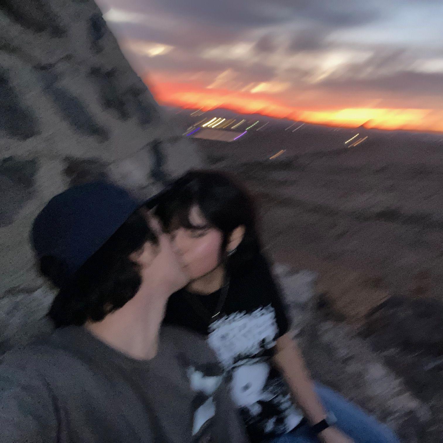 hiking and kissing