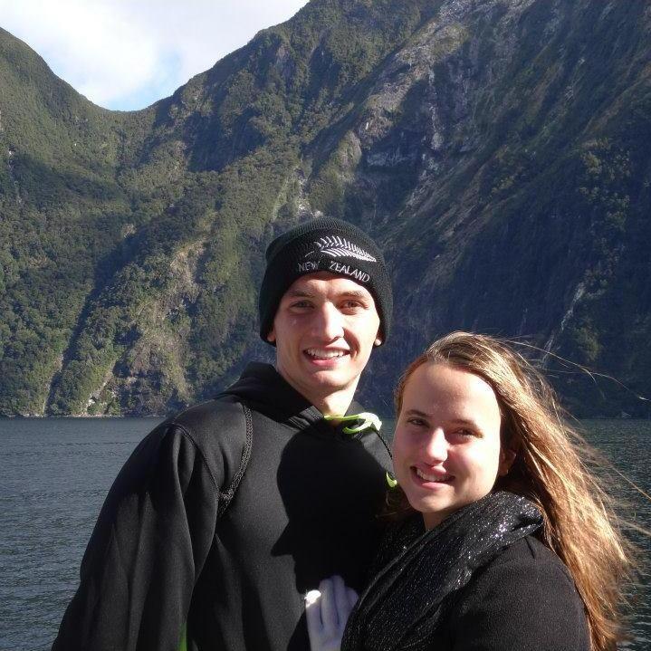 On a boat in Milford Sound, New Zealand
