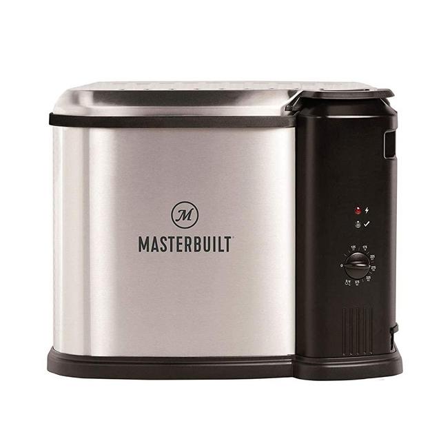 Masterbuilt MB20010118 Electric 3-in-1 Deep Fryer Boiler Steamer Cooker with Basket, Adjustable Temperature, and Built-In Drain Valve for Versatile Kitchen Fry Cooking, Silver