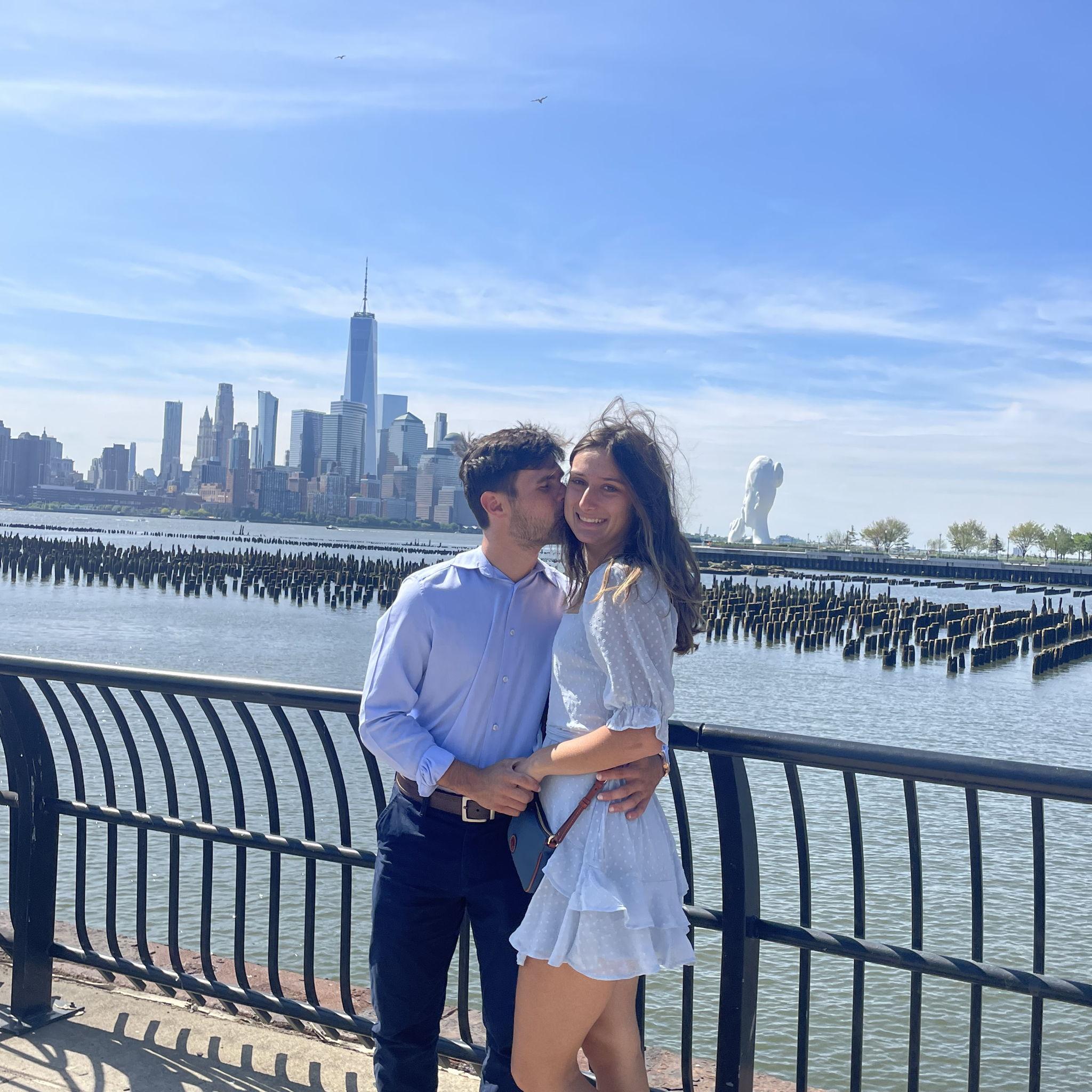 James and Charlotte in front of New York City