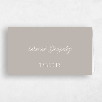 Greige, Beige Wedding Place Card - Roscana