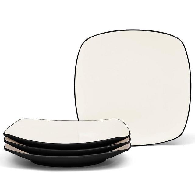 Noritake Colorwave Graphite Dinner Plate, Square, 10 3/4", Set of 4 in Black/Graphite