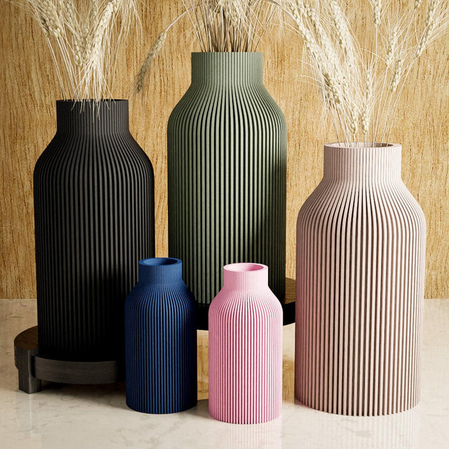 Unique Textured Vase "BOTTLE" Modern & Minimalist 3D Printed Vase for Fresh or Dried Flowers and Decor Gift for Home | Modernized Pottery