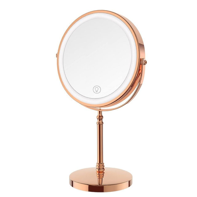 DEIOVWXS Makeup Mirror, 3000mAh Rechargeable Double-Sided Magnifying Vanity Mirror with 3 Colors, 1X/10X, 360° Rotation, Adjustable Brightness, Gifts for Mom, Women,Wife, Girls, Dorm Room Essential