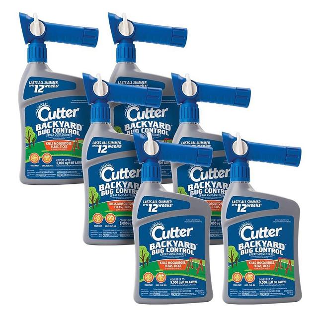 Cutter Backyard Bug Control Spray Concentrate (6 Pack), Kills Mosquitoes, Fleas & Listed Ants, 32 fl Ounce