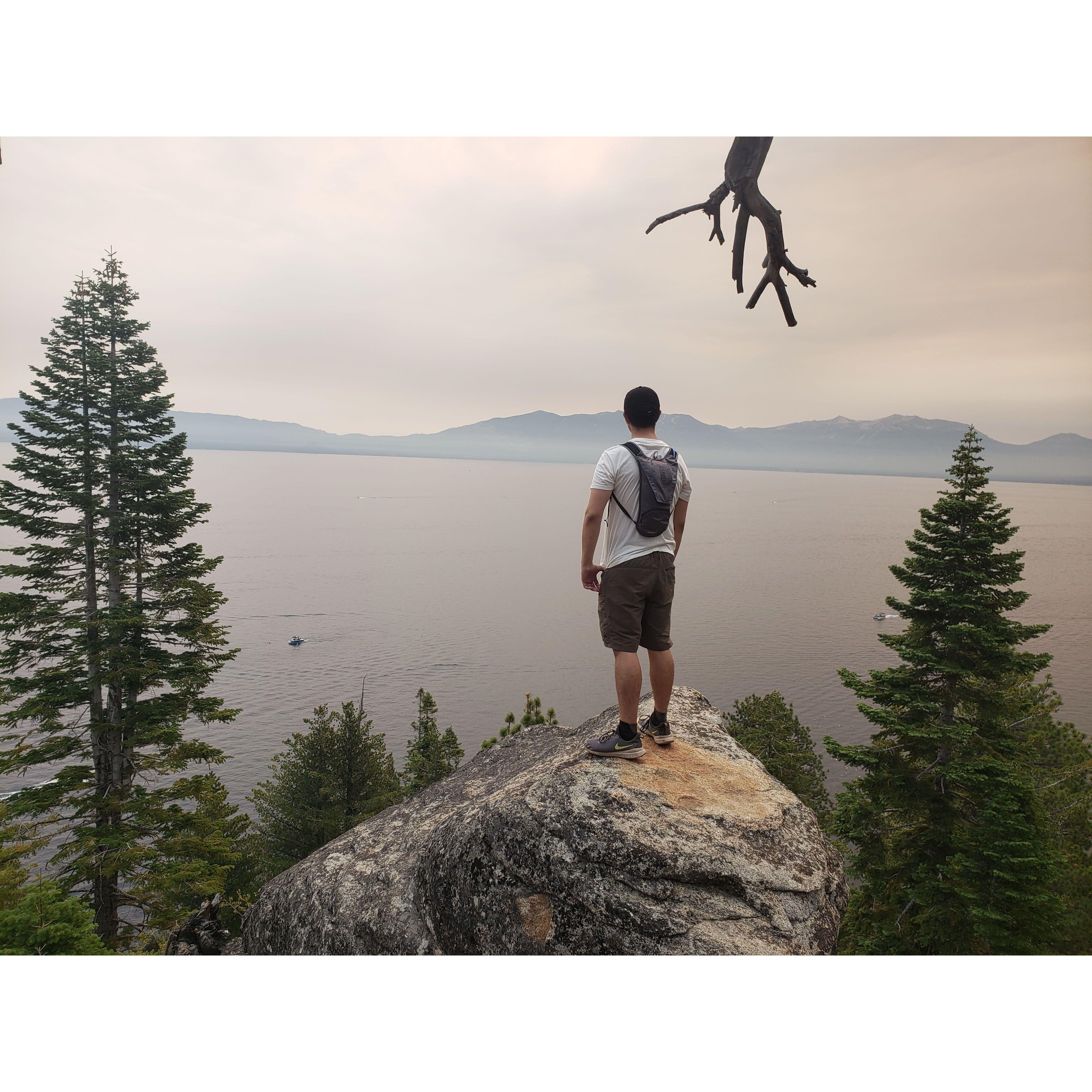 Lake Tahoe during fire season.